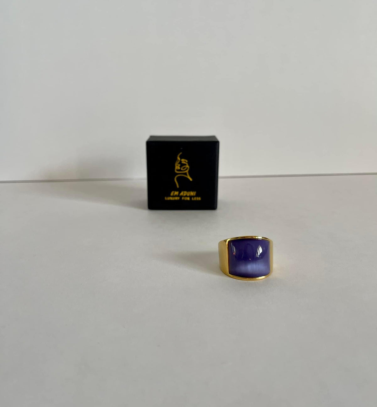 Gold Plated Stainless Steel Moonstone Opal Men/Women