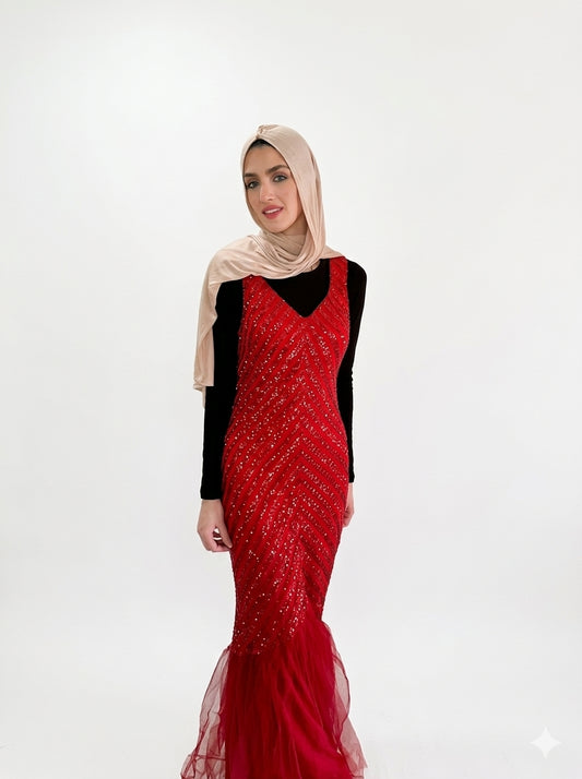 EmAduni | Red Sequined Gown