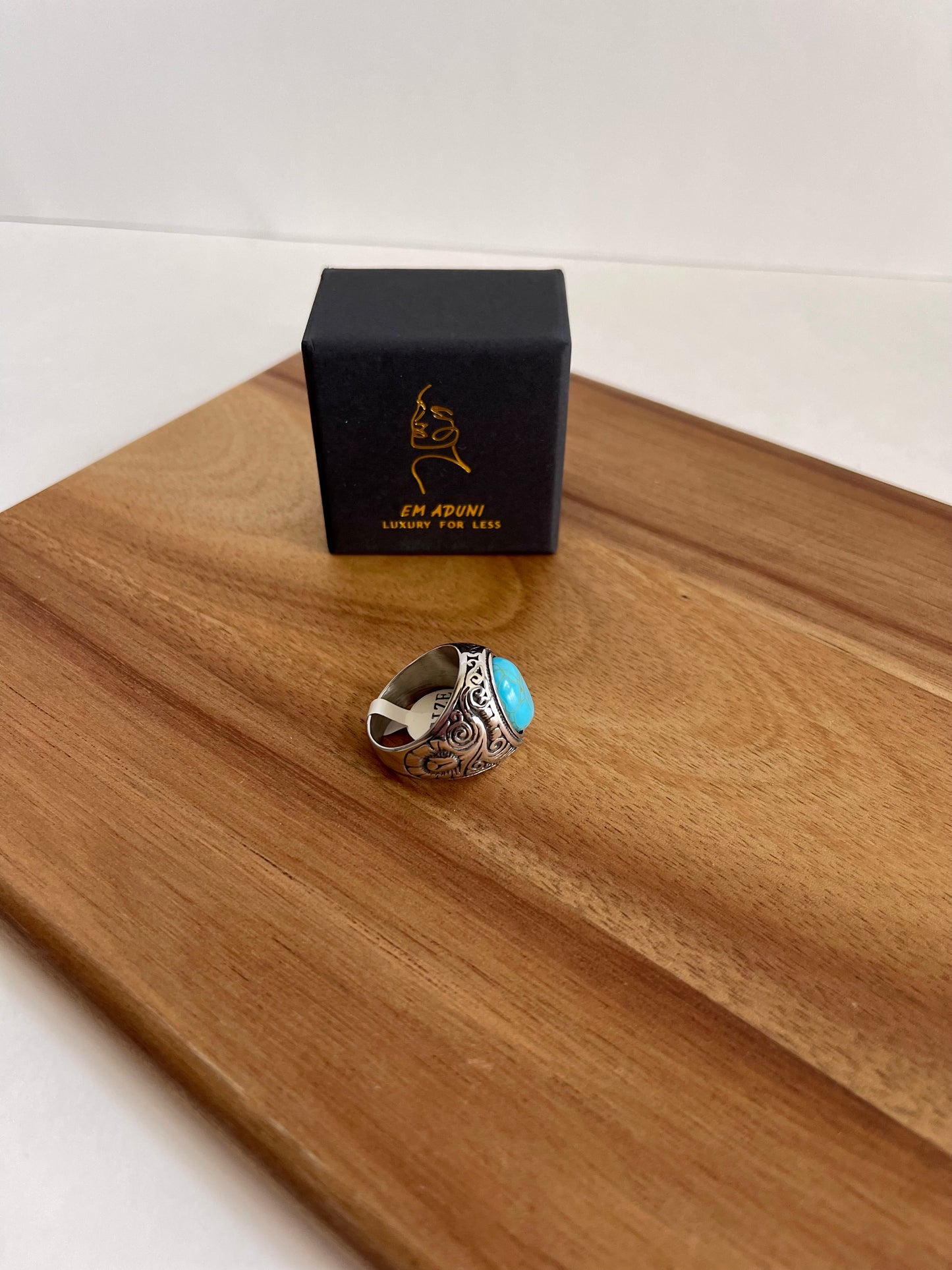 Charcoal Statement Oval Gemstone Signet Ring For Men & Woman | Natural Stone Signet Ring