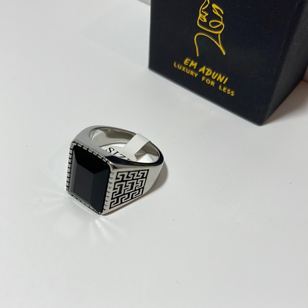 Silver Engraved Royal Stone