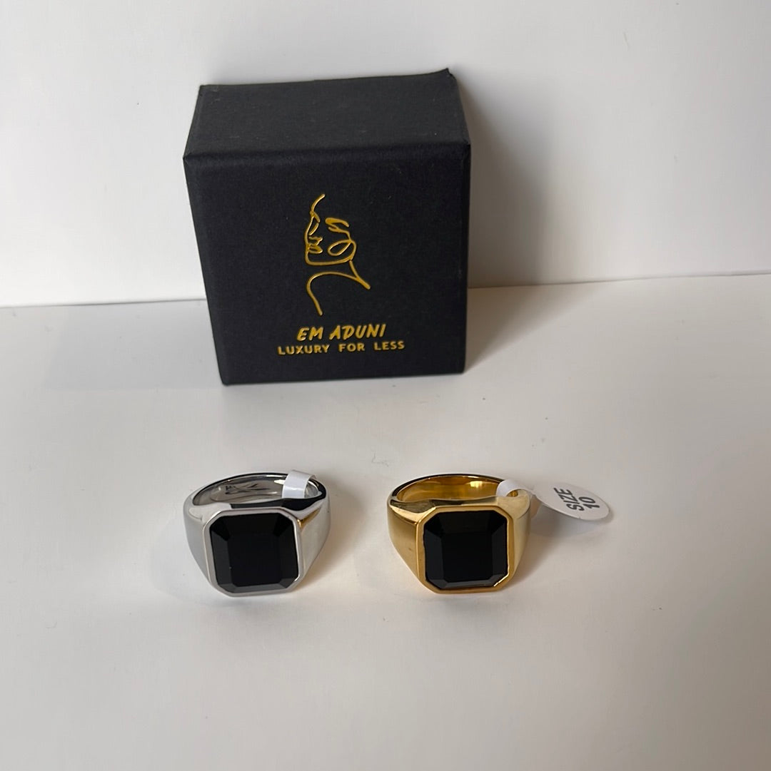 Simple & Elegant Black Stone ring