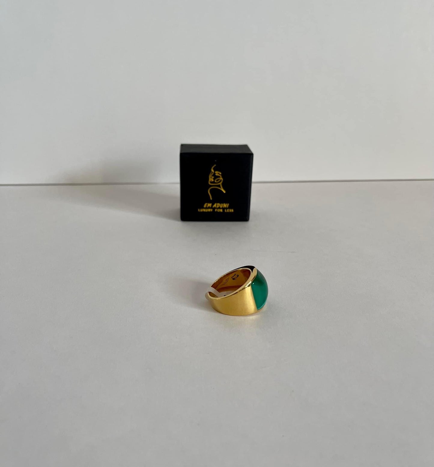 Gold Plated Stainless Steel Moonstone Opal Men/Women Vintage Ring