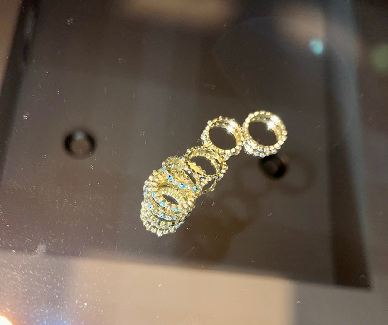 Blue Sparkle Emblemed Ring