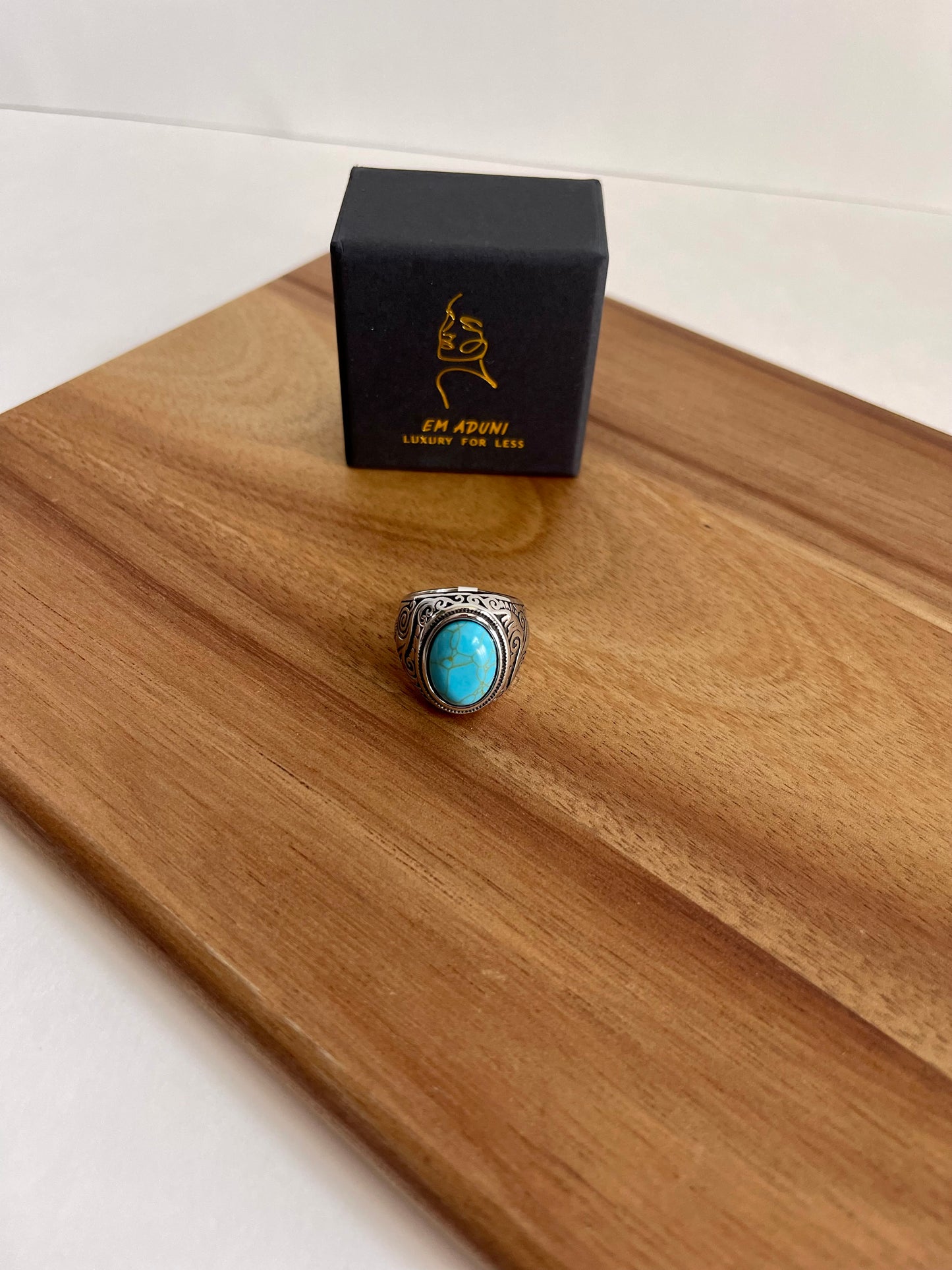 Charcoal Statement Oval Gemstone Signet Ring For Men & Woman | Natural Stone Signet Ring