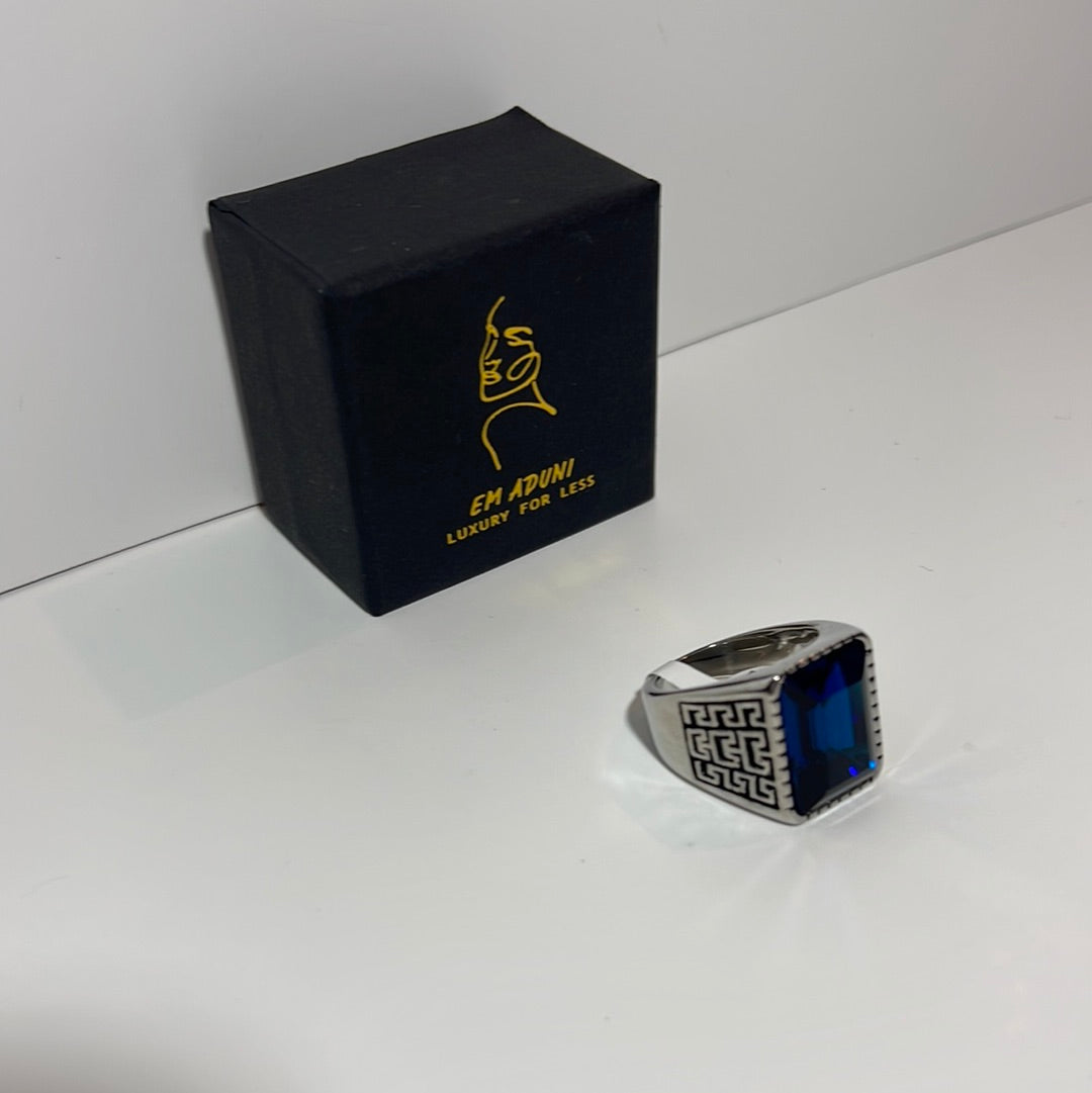 Silver Engraved Royal Stone