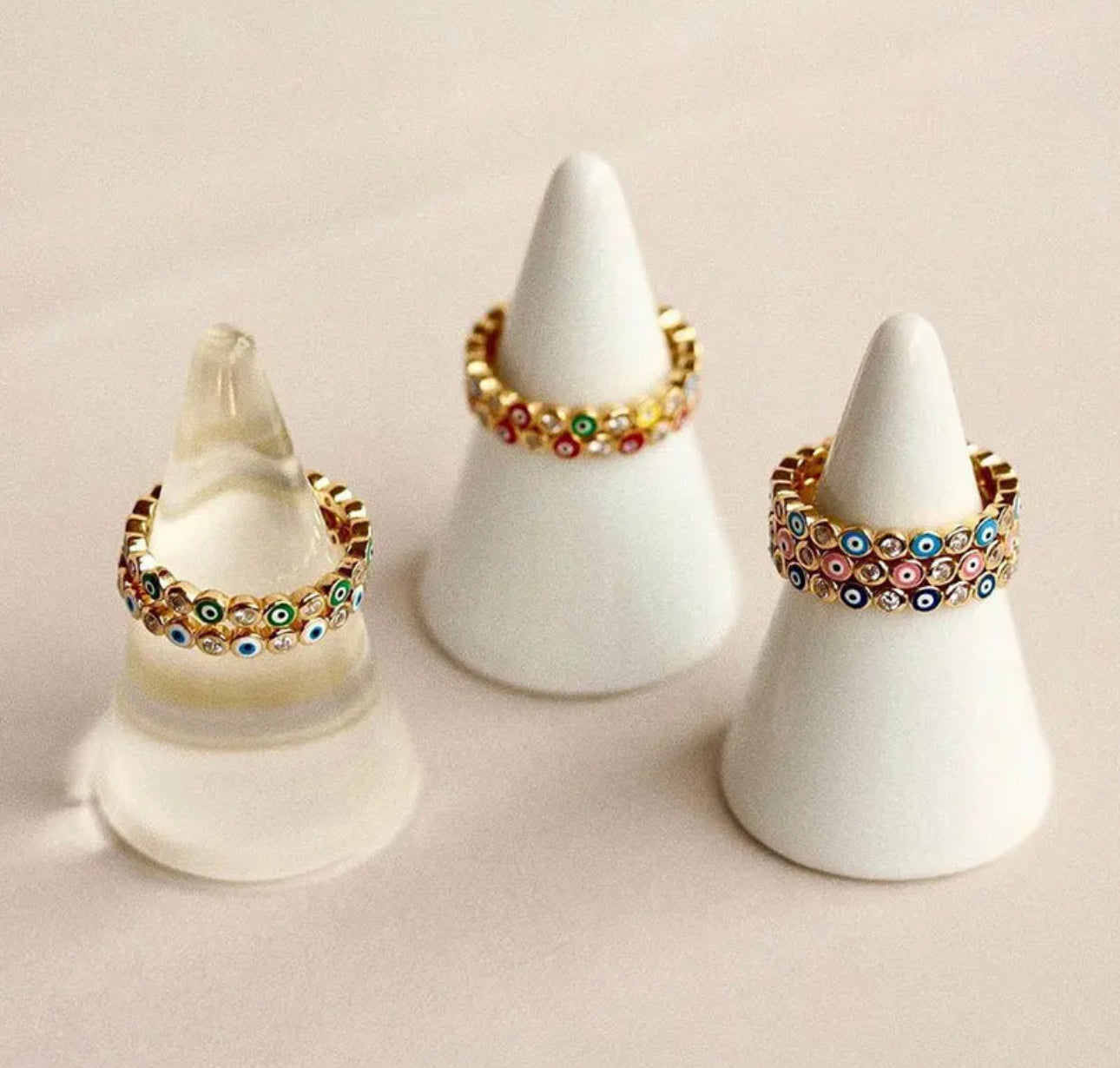 Blue Sparkle Emblemed Ring