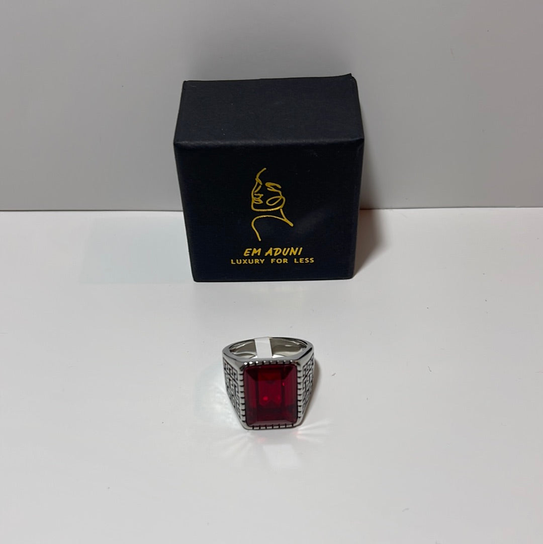 Silver Engraved Royal Stone