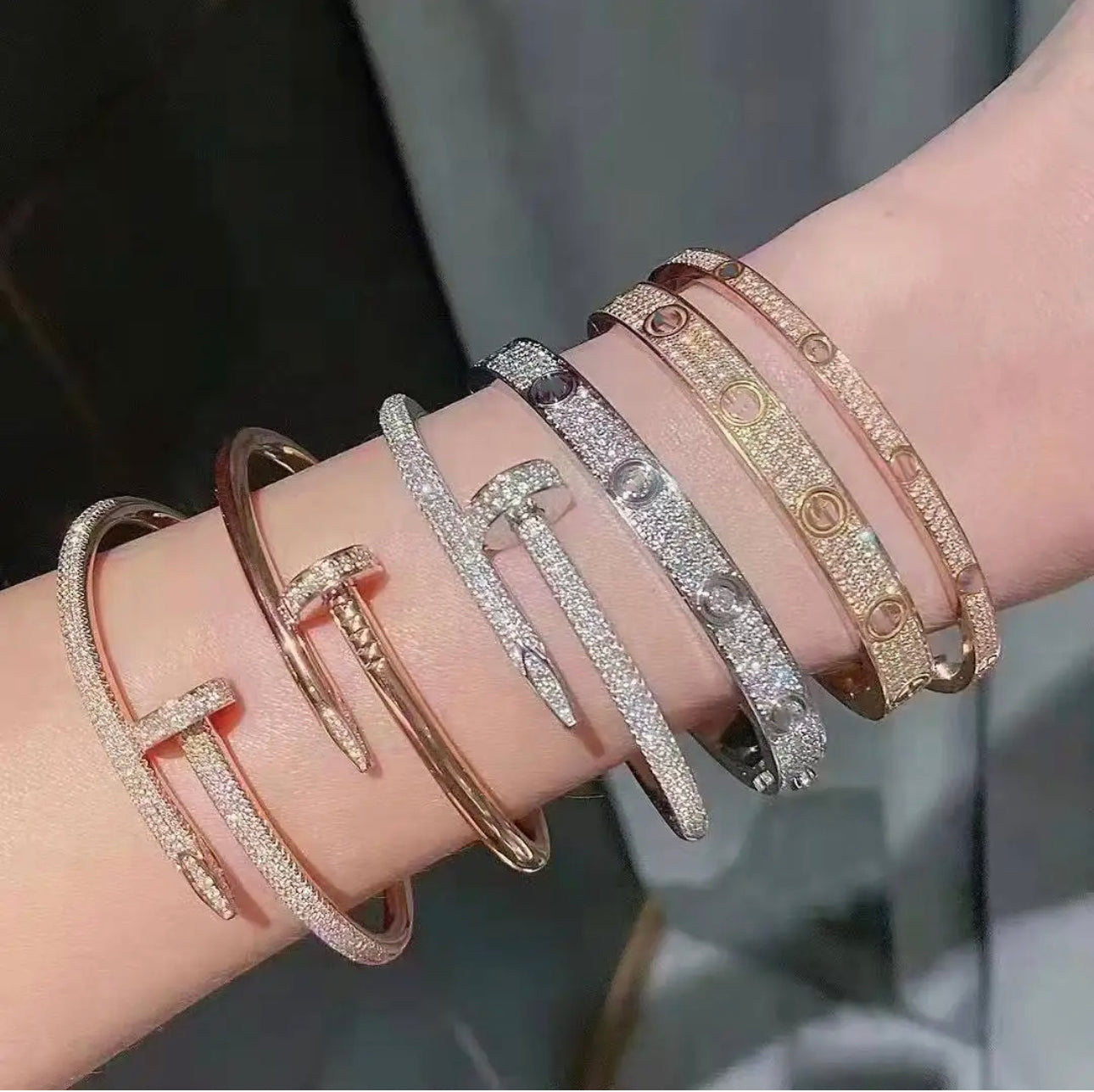 Studded Nail Bangle Bracelet