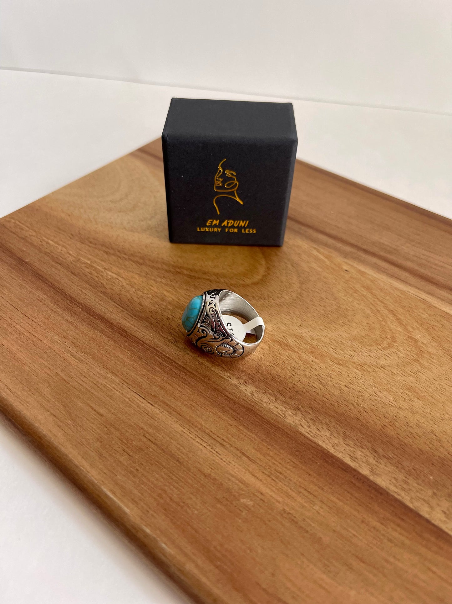 Charcoal Statement Oval Gemstone Signet Ring For Men & Woman | Natural Stone Signet Ring