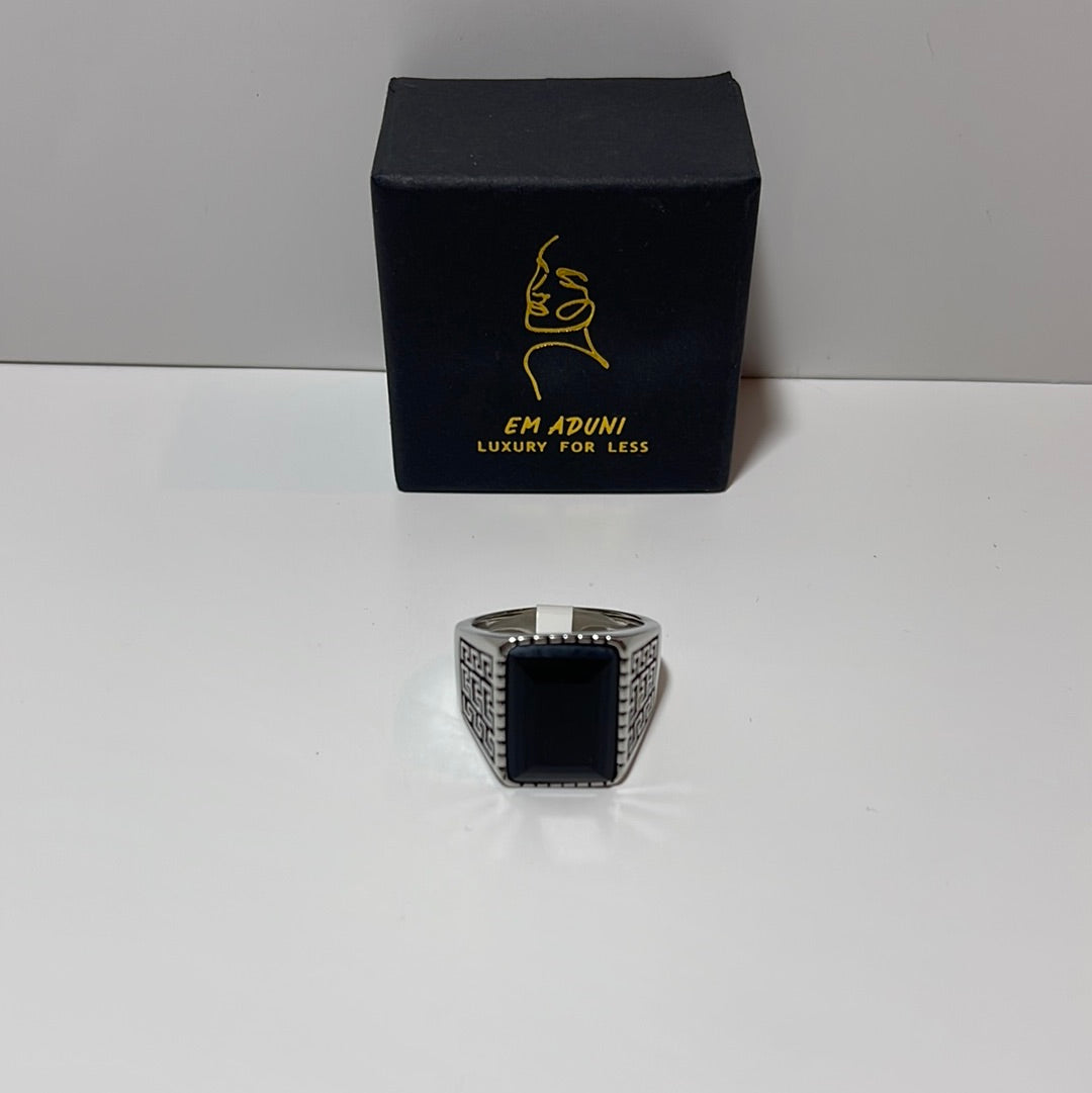 Silver Engraved Royal Stone