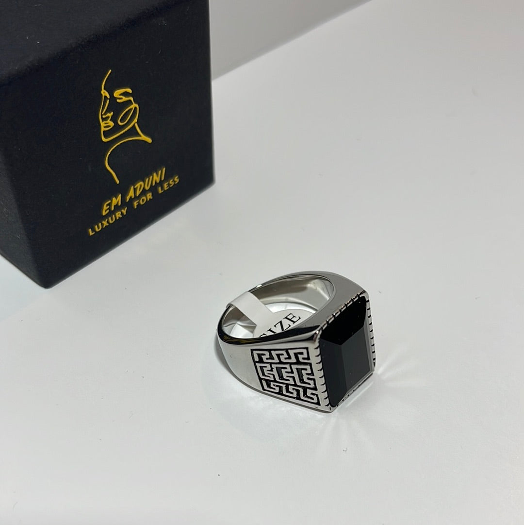 Silver Engraved Royal Stone