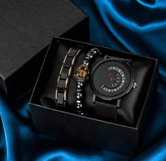 Men 3 piece watch set
